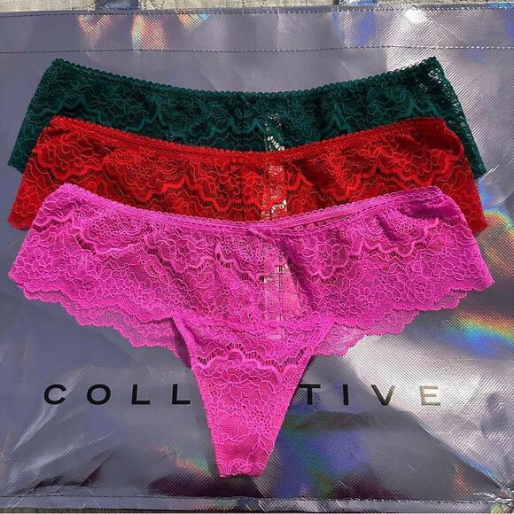 Victoria’s Secret Lace Hipster Thong Panties bundle - Picture 1 of 7